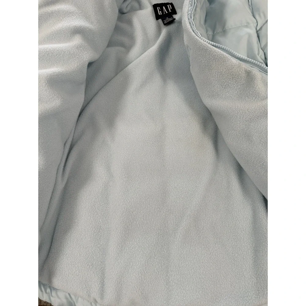 VTG Gap Womens Down Fill Puffer Coat Fleece Lined Lt Blue Sz‎ S